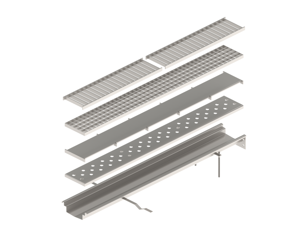 Лоток водоотводный из нержавеющей стали Евро 100